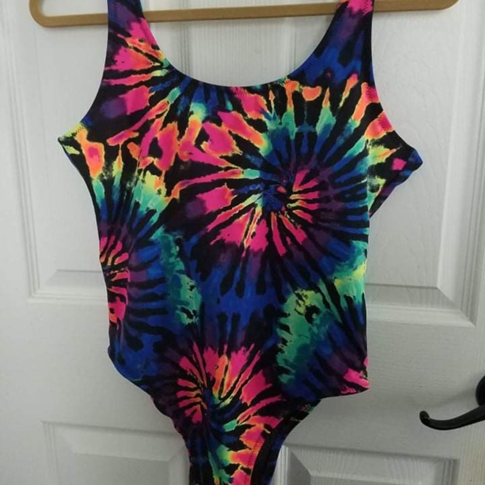 Tie dye one piece swimsuit